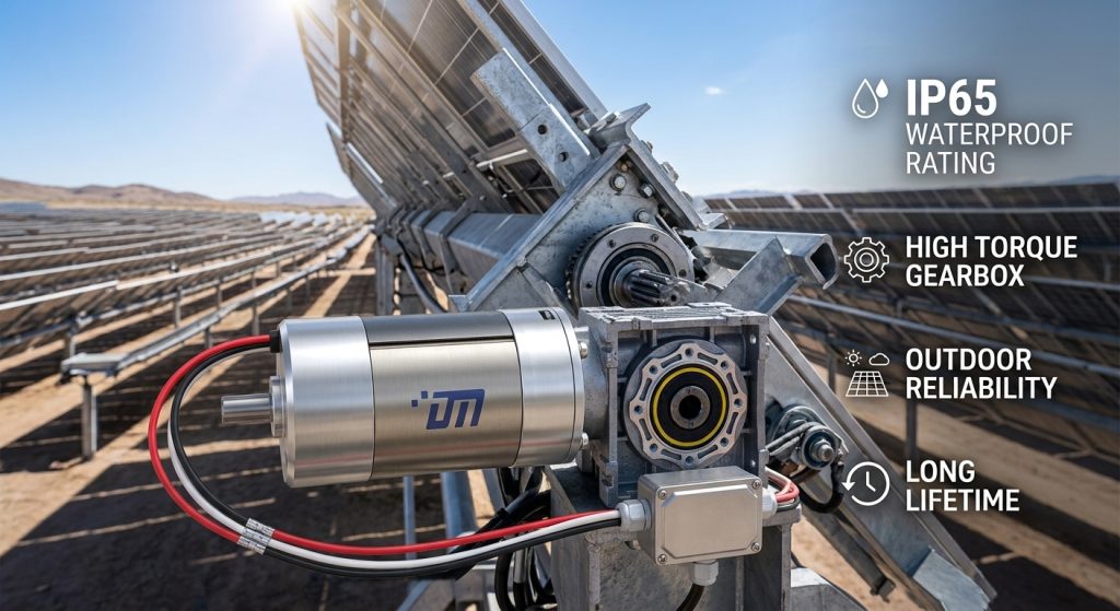 Waterproof DC Motors for Outdoor Solar Tracker Systems