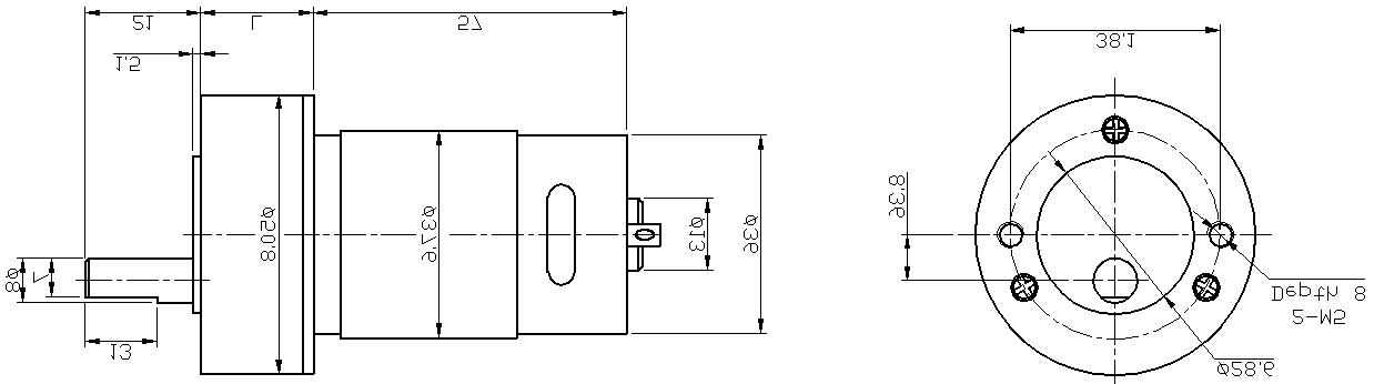 DM-50RS555 dimensions
