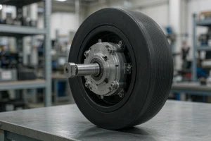 AGV drive wheel assembly with a coaxial DC planetary gear motor