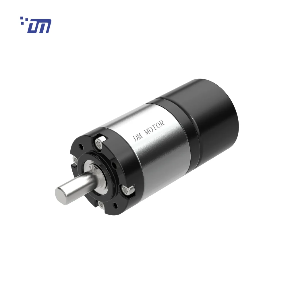 DM-36PBL3630 36mm brushless planetary gear motor, 12V/24V, side view, white background