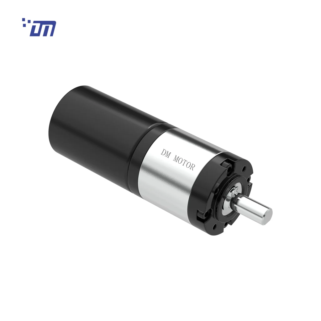 DM-36PBL3640 36mm brushless planetary gear motor, 12V/24V, side view, white background