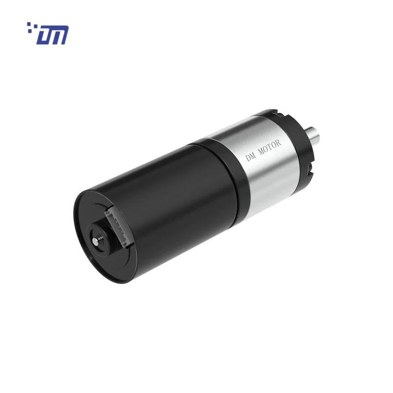 DM-36PBL3640 36mm brushless planetary gear motor, 12V/24V, front view, white background
