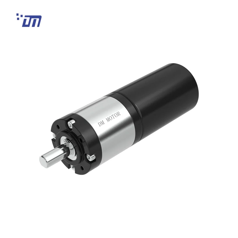 DM-36PBL3657 36mm brushless planetary gear motor, 12V/24V, side view, white background