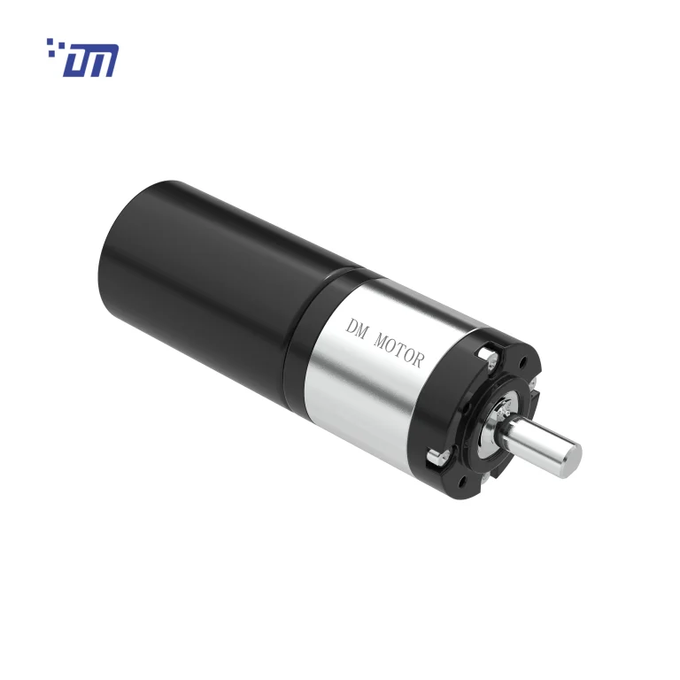 DM-36PBL3657 36mm brushless planetary gear motor, 12V/24V, output shaft view, white background