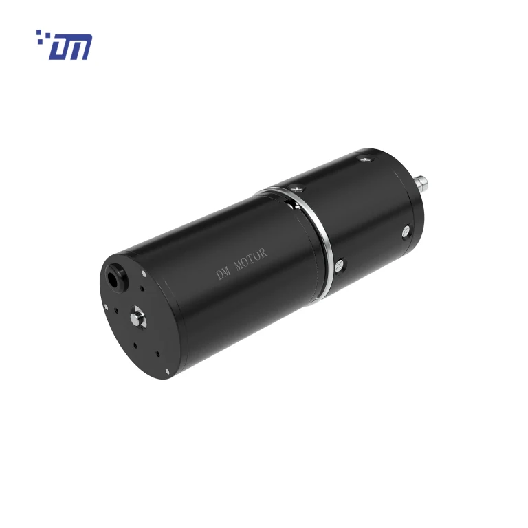 DM-52PBL5067 52mm brushless planetary gear motor, 12V/24V, front view, white background