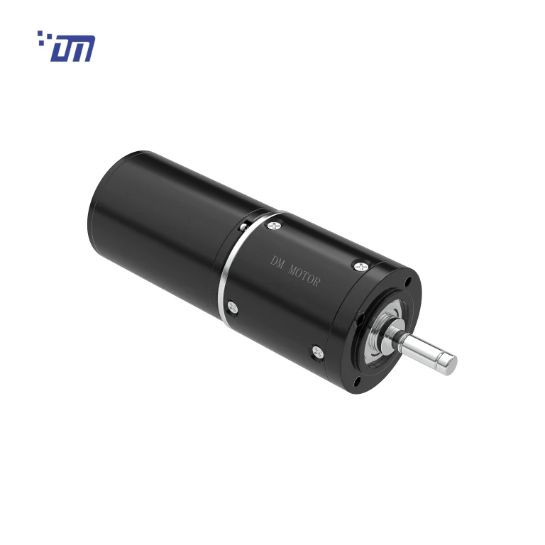 DM-52PBL5067 52mm brushless planetary gear motor, 12V/24V, output shaft view, white background