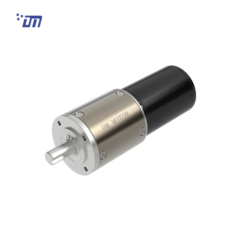 DM-56PBL5772 56mm brushless planetary gear motor, 12V/24V, side view, white background